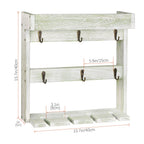 Mug Rack Shelf for Wall Coffee Mug Holder with 6 Hooks and 4 Glasses Hanging Cups Organizer Wall Mount with Shelf Wood Cups Organizer 3 Tier Mugs Display and Collection for Home Kitchen