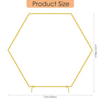 Hexagon Gold Wedding Arch Stand (7.2ft), Large Metal Backdrop Stand for Party & Garden Decoration