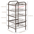 5-Tier Freestanding Water Bottle Storage Rack, Adjustable Metal Beverage Can Organizer for Pantry & Kitchen
