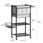 Portable Home Gym Organizer Rack -Black Movable Storage for Yoga Mats, Foam Rollers & More