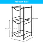 3-Tier Heavy Duty 5 Gallon Water Bottle Storage Rack, Detachable Black Metal Jug Holder for Home, Kitchen & Office