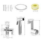 Handheld Bidet Sprayer Kit for Toilet - Stainless Steel Bathroom Diaper Sprayer - Easy DIY Installation Personal Hygiene Shower System