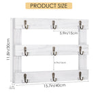 Three Tier Wall Mounted Coffee Cup Holder (Set of Two), Coffee Cup Holder with 9 Hooks, Display Organizer for Coffee Cups, Mugs and Key Storage