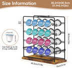 32-Capacity K-Cup Coffee Pod Holder -Rustic Wood & Metal Countertop Organizer