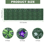 Artificial Ivy Privacy Fence with Flowers (126inch x 35.4inch) - Faux Vine Grass Wall for Garden & Patio