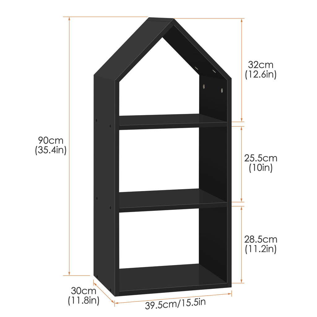 Modern 3-Tier House-Shaped Bookcase & Toy Storage Organizer