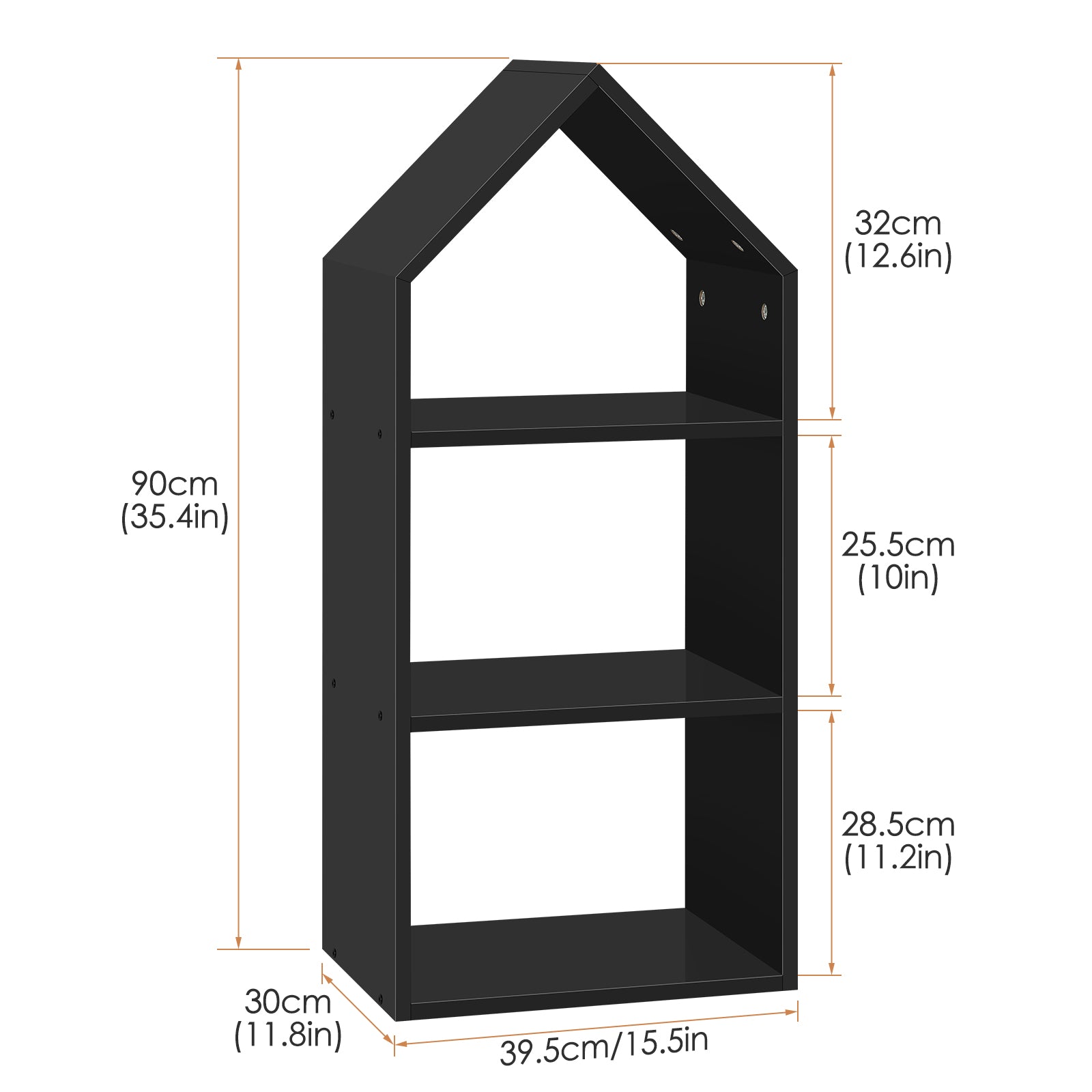 Modern 3-Tier House-Shaped Bookcase & Toy Storage Organizer