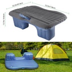 Inflatable Car Air Mattress for Travel & Camping - Universal SUV Extended Bed w/ 2 Pillows, Black