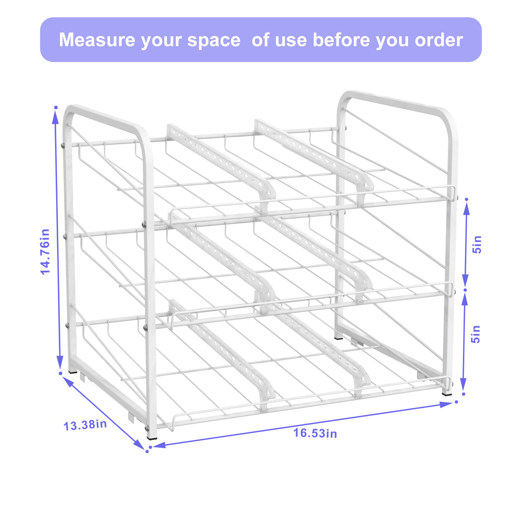 Stackable Can Organizer Rack, 2-Pack White Pantry Can Storage Dispensers, Holds 72 Cans Total