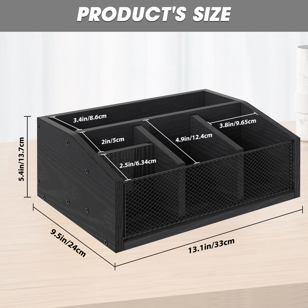 Countertop Coffee Station Organizer - 5-Compartment Coffee Bar Accessory Box for Pods & Condiments,