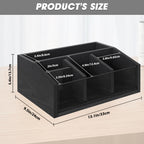 Countertop Coffee Station Organizer - 5-Compartment Coffee Bar Accessory Box for Pods & Condiments,