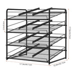 4-Tier Stackable Pantry Can Organizer Rack - Holds up to 48 Cans with Adjustable Dividers, Space-Saving Can Dispenser for Kitchen Cabinet, Black