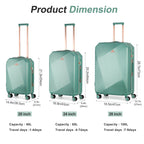 Luggage Set 3 Piece Luggage Set Carry On Suitcase Hardside Luggage with TSA Lock Spinner Wheels, Rose Gold ABS+PC (20in/24in/28in)