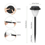 Waterproof Solar Powered Garden Path Lights Set of 8, Auto On/Off LED Crystal Ground Stake Landscape Lights, Solar Walkway Lighting for Backyard Sidewalk Lawn Decorations