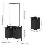 Laundry Hamper With Wheels Laundry Room Organization 2 Section Laundry Sorter with Shelf Rolling Bathroom Laundry hamper for Bathroom Bedroom