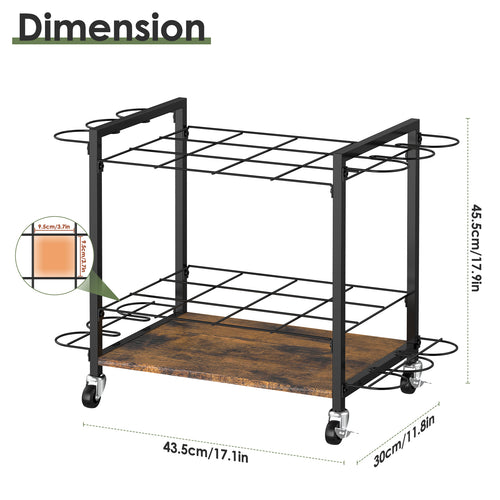 18-Slot Blueprint Storage Rack Cart - Mobile & Lockable Wrapping Paper Holder, Architectural Plans Organizer,