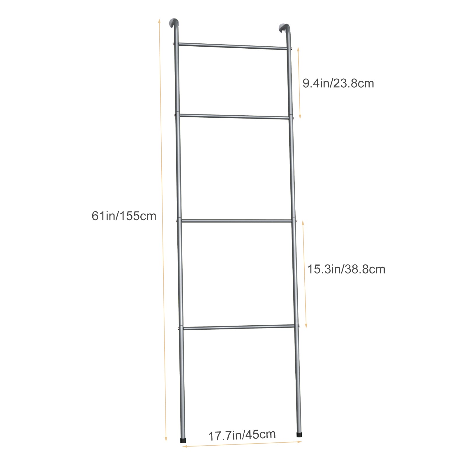 4-Bar Freestanding Towel Rack (2-Pack)- Metal Ladder Style Towel Holder for Bathroom