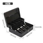SecureVault Pro Double-Layer Cash Box | Large Portable Money Safe with Key Lock & Coin Tray
