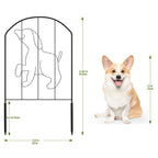Solar Powered Animal Silhouette Garden Stakes - Lighted Metal Fence Border for Walkway & Flower Bed