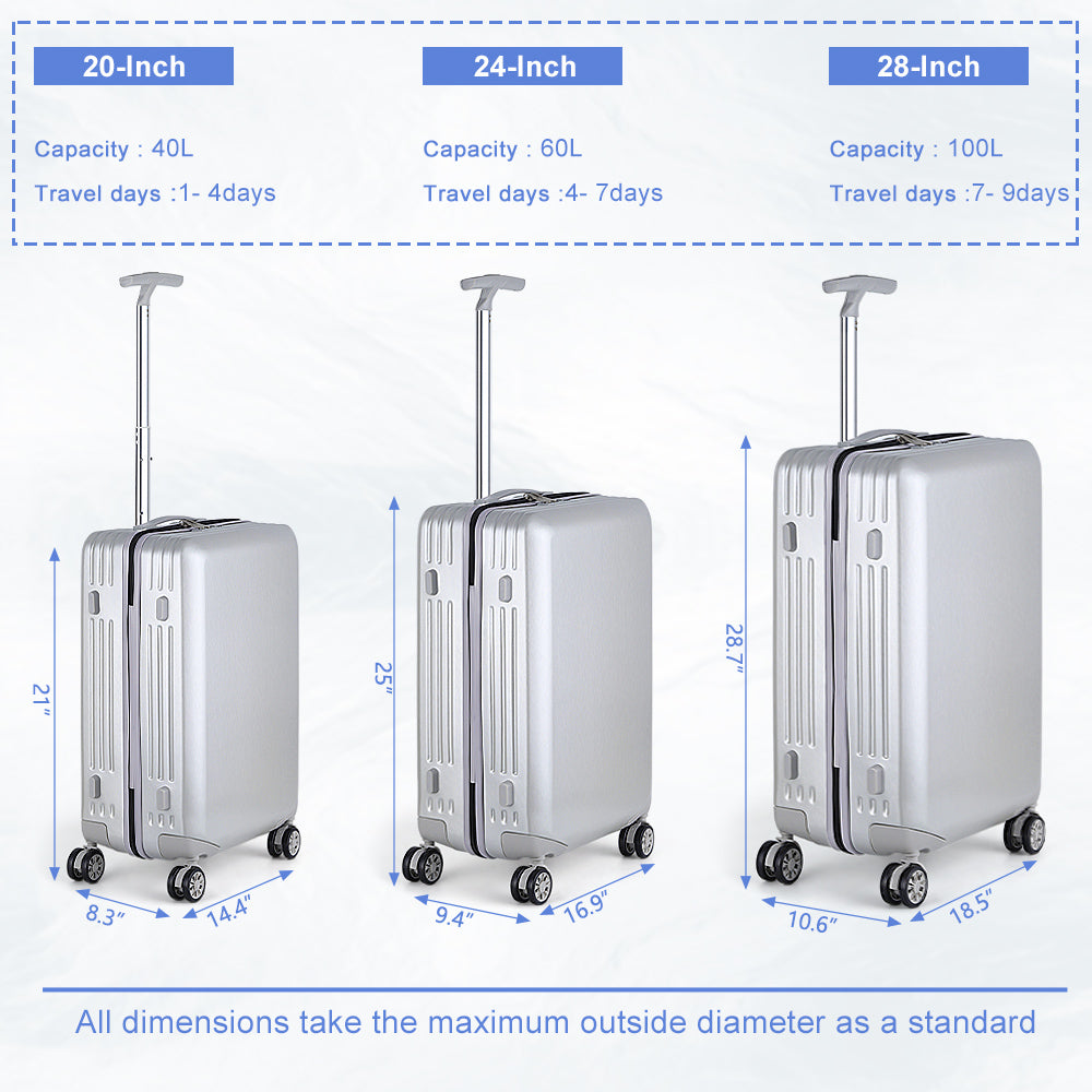 3 Piece Carry on Luggage Set Hardshell Suitcase Spinner Lightweight W/ TSA Lock