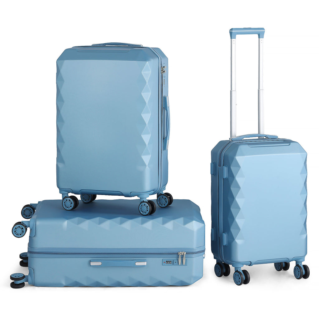 3 Piece Set (20in/24in/28in) Travel Suitcase Hardside Luggage with Spinner Wheel