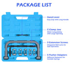 Hollow Valve Spring Compressor, 10pcs Auto Compression C-Clamp Tool Service Kit, Hollow Valve Spring Removal Tool with 5PCS Collet Pusher Adapters, Small Engine Vehicle Equipment