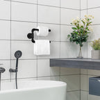 Stepped Industrial Pipe Double Toilet Paper Holder，Heavy-Duty Cast Iron Wall-Mounted Dual Tissue Rack.