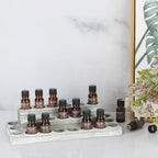 Olive Green 3-Tier Wooden Display Stand, 23-Compartment Storage Rack for Essential Oil and Nail Polish Vials (5ml to 20ml)