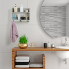 2 - Tier Wall - Mounted Pallet Shelves with 3 Dual Hooks - Key Holder, Mail Organizer & Coat Rack Rustic Grey - Green Finish, Ideal for Farmhouse Bedroom, Office or Entryway
