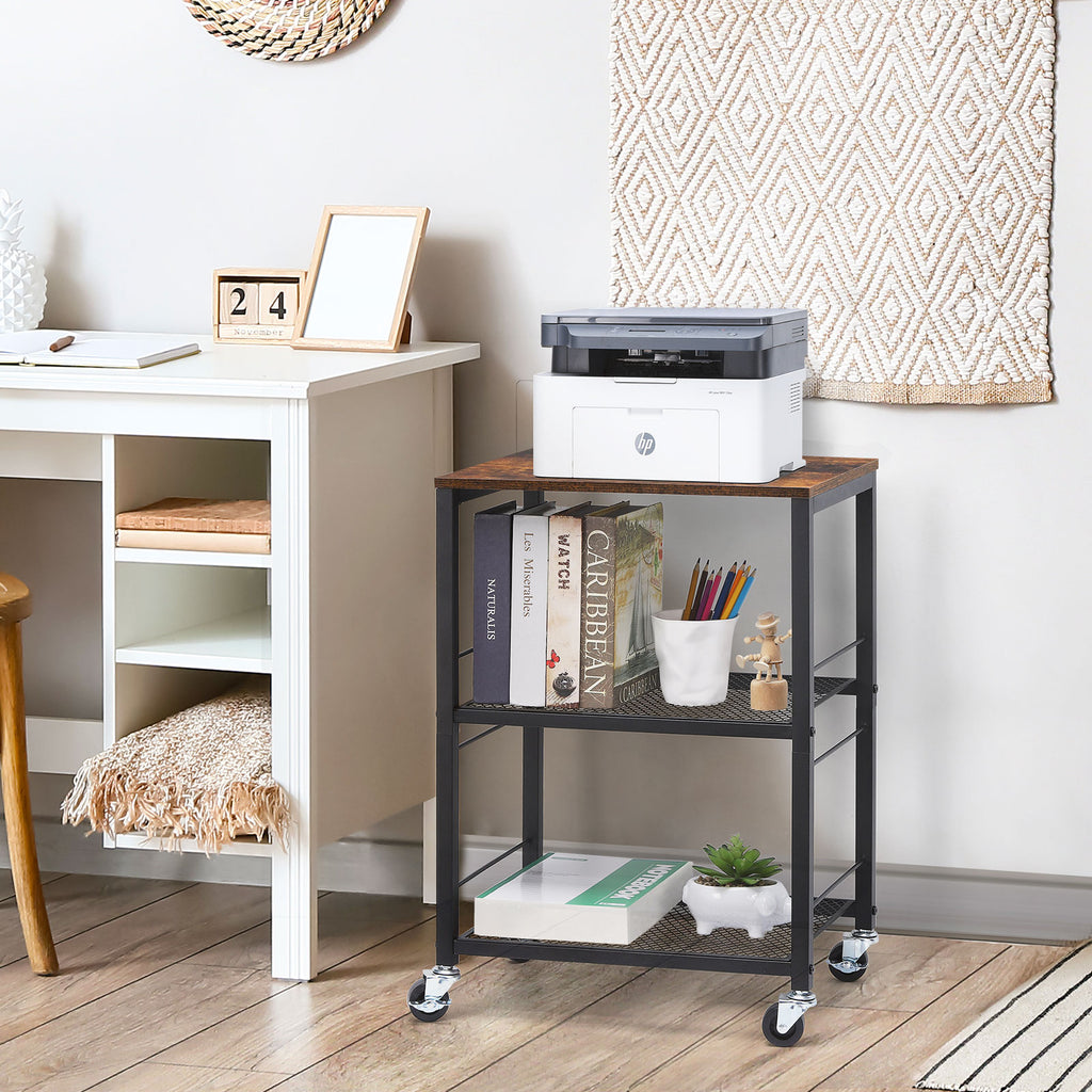 3-Tier Rolling Utility Cart | Mobile Kitchen & Beverage Station with Lockable Wheels