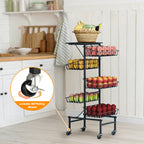 6-Tier Rolling Fruit & Vegetable Trolley for Kitchen & Pantry