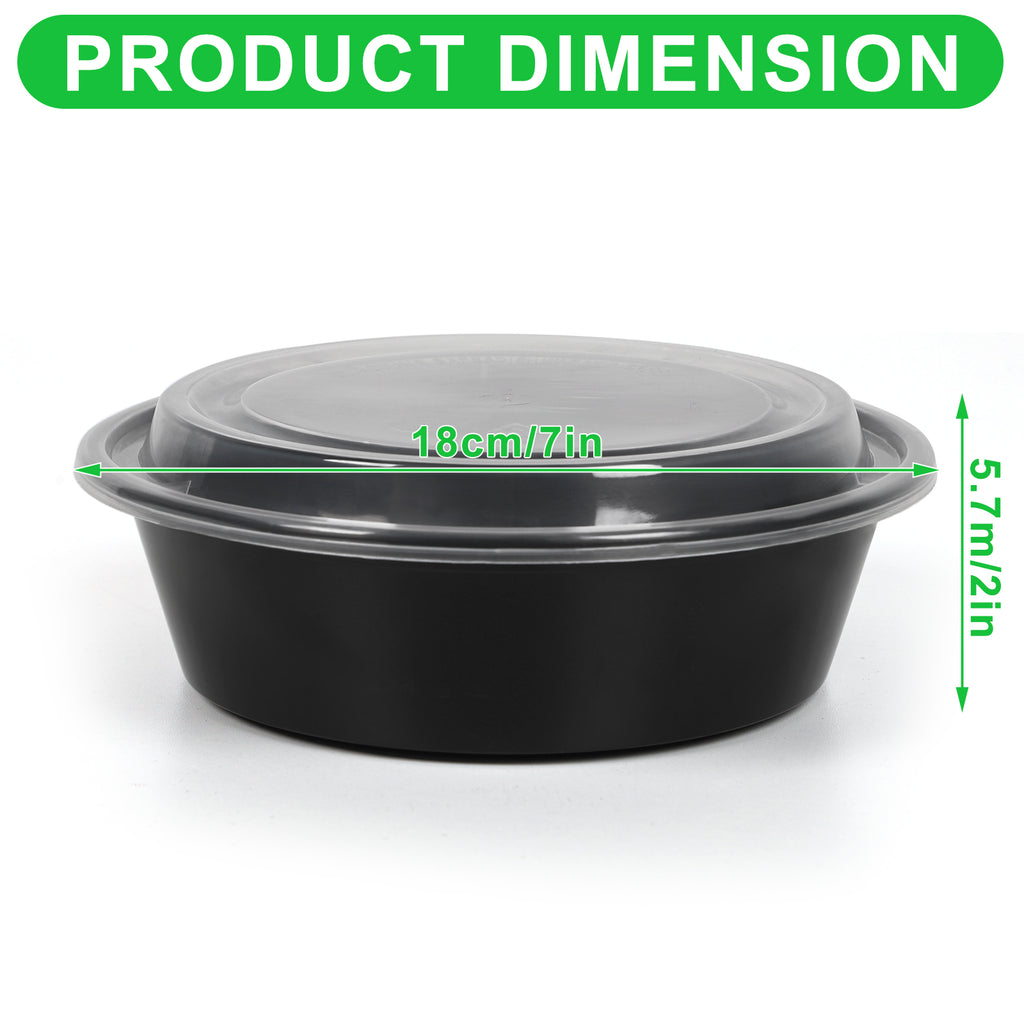 Pack of 50 Disposable Split Lunch Boxes Black Takeaway Containers for Bento, Work & Picnics Convenient, Lightweight & Easy-to-Carry