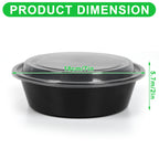 Pack of 50 Disposable Split Lunch Boxes Black Takeaway Containers for Bento, Work & Picnics Convenient, Lightweight & Easy-to-Carry