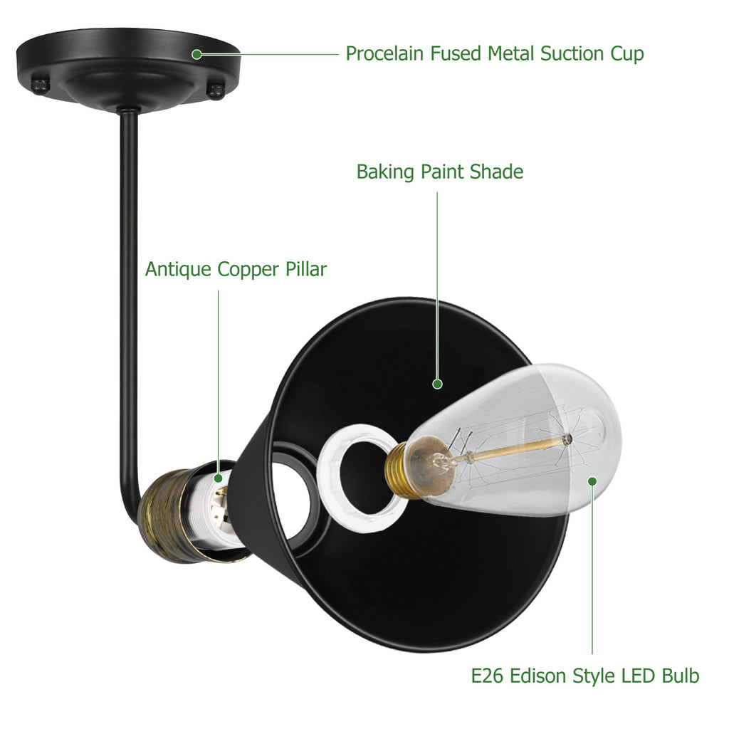 Industrial Wall Sconces, Bedside Wall Lamp, Hardwired Lighting with Black Chrome Metal Hardwired Light for Bedside Hallway Kitchen Bedroom Store Office