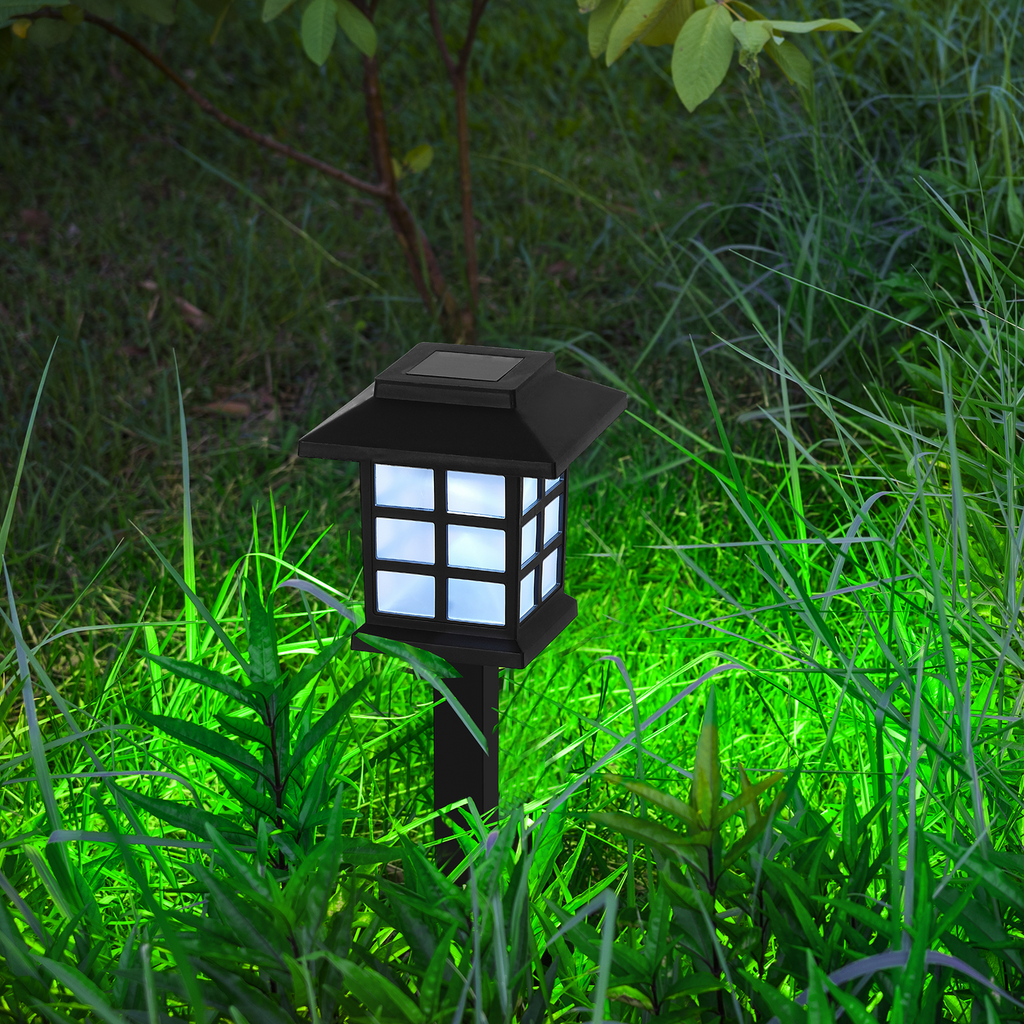 12-Pack Solar Pathway Lights, Waterproof Cold White LED Walkway Lamps for Yard, Driveway & Patio