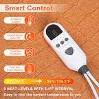 1 Pc Single Electric Blanket (74X51 In), 9 Heat Settings, 1/2/4/6 Hours Intelligent Timer, Machine Washable, Easy To Store, Home Use Warm Heating Blanket, Safe Heating Pad, Winter Heating Tool, Suitable For Bedroom, Dormitory, Winter Use