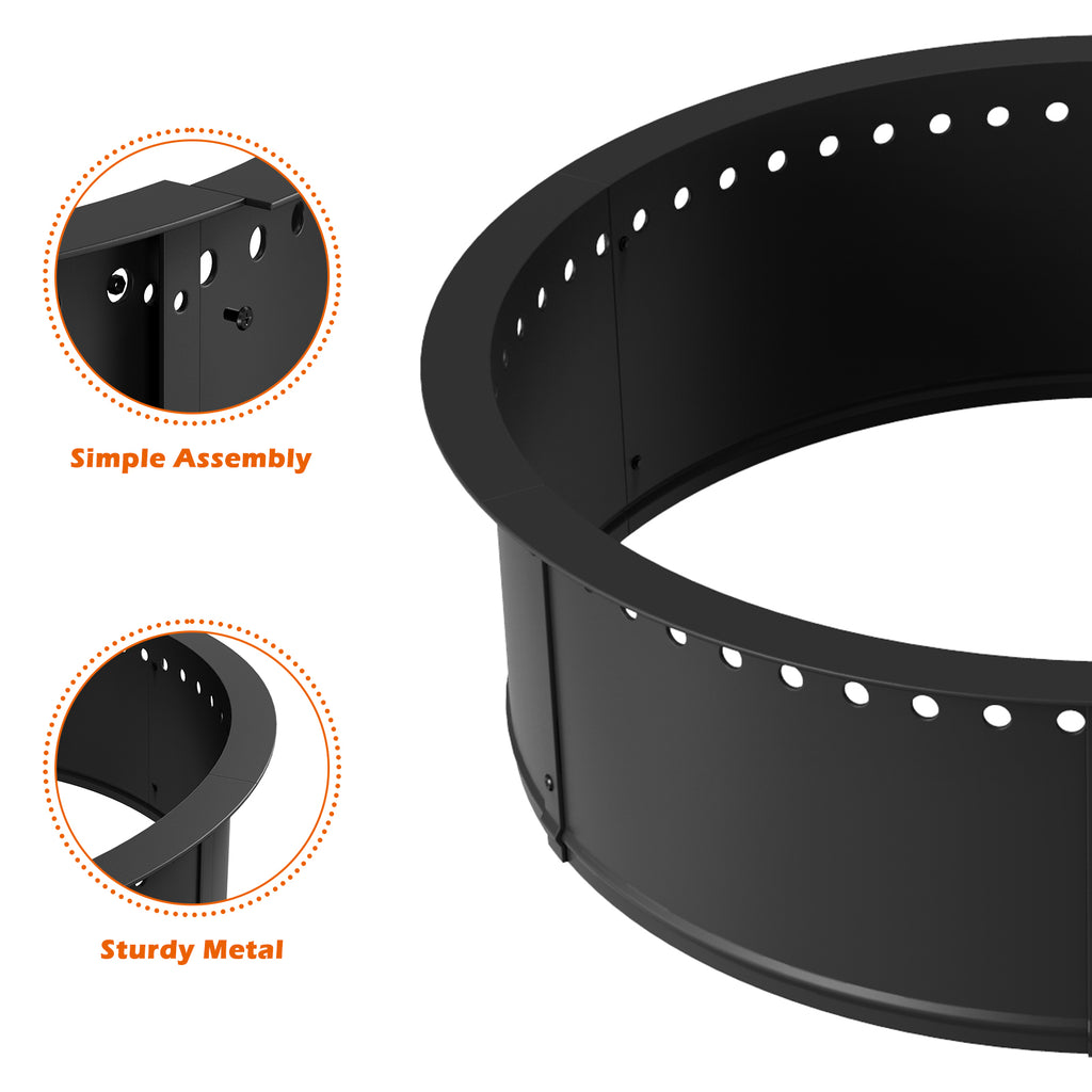 33-Inch Smokeless Fire Pit Ring with Ventilation Holes
