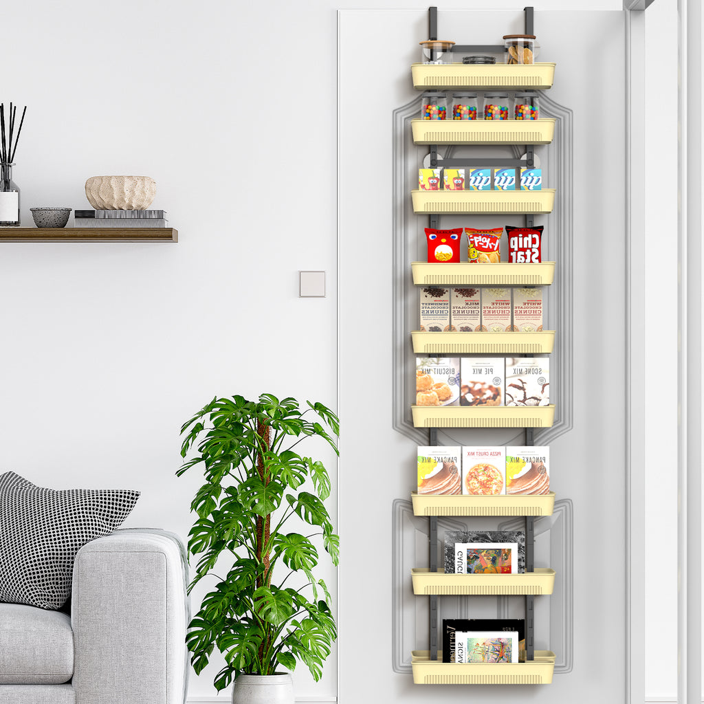 9-Tier Over The Door Pantry Organizer, Extra Large Adjustable Spice Rack Shelves for Kitchen
