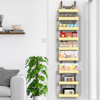 9-Tier Over The Door Pantry Organizer, Extra Large Adjustable Spice Rack Shelves for Kitchen