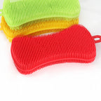 3-Pack Reusable Food-Grade Silicone Kitchen Scrubber - Durable Dish Washing Sponges and Multi-Purpose Cleaning Tools