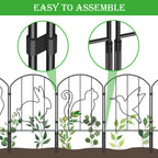 10-Panel Animal Pattern Garden Fence - 10.4FT Decorative Metal Border Edging for Yard & Path