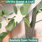 6FT Artificial Eucalyptus Tree - Tall Faux Greenery Potted Plant - Modern Indoor Home Decor for Living Room & Office
