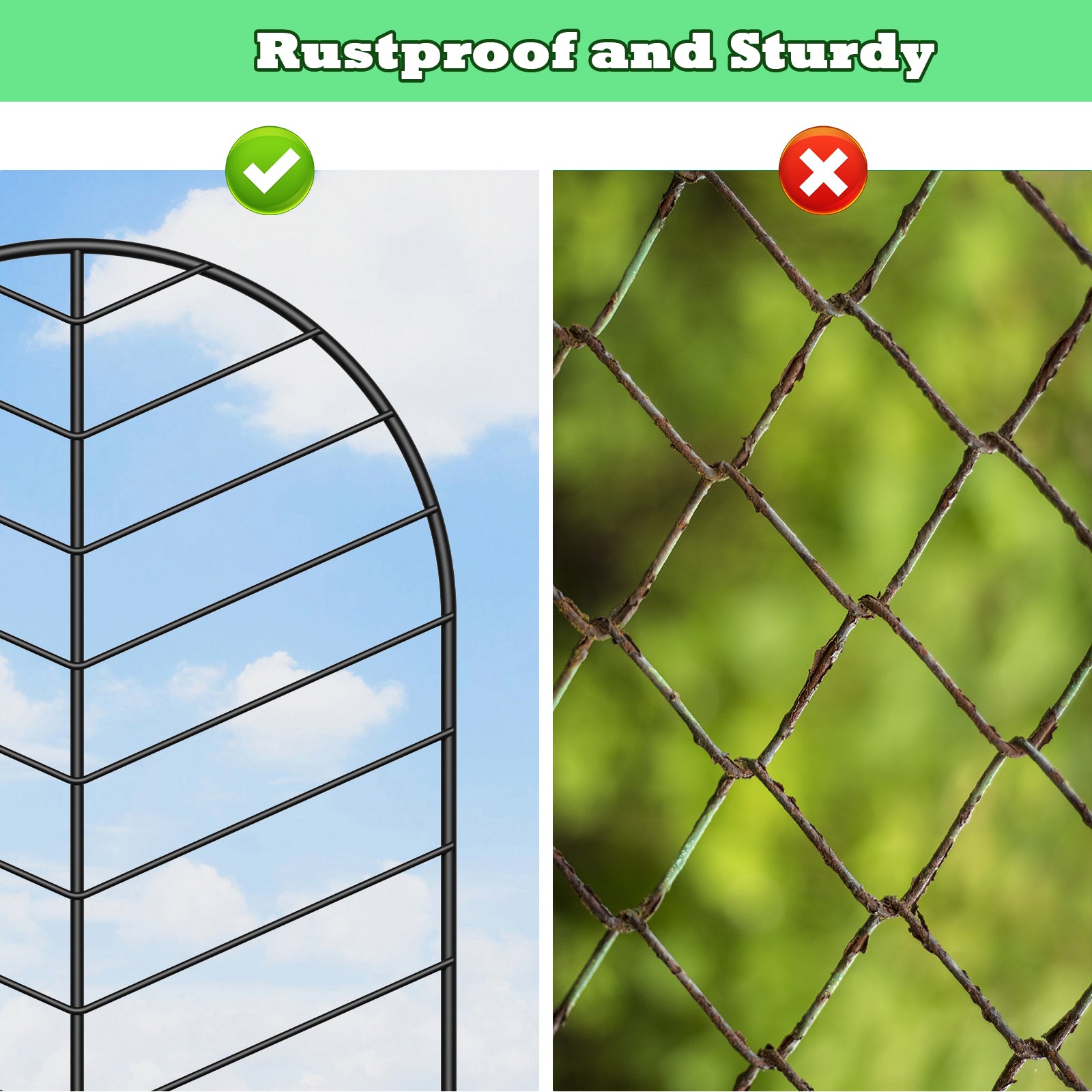 Leaf Pattern Decorative Garden Fence 10-Pack, Plastic Nailing Animal Guardrail & Plant Climbing Trellis