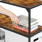 Sofa Side Table Narrow End Table for Small Space 3 Tier Side Table with Storage Shelf Slim Bedside Nightstand for Bedroom Living Room