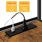 Floating TV Stand with Power Outlets - Wall Mount Entertainment Center for 50" TVs, Black
