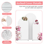 Arch Backdrop Stand and Cover Set 6FT, 5FT, 4FT, Wedding Arches for Ceremony Party Decoraion, Metal Balloon Party Arch Stand with Cover, for Wedding, Birthday, Bridal Baby Shower Ceremony Decoration