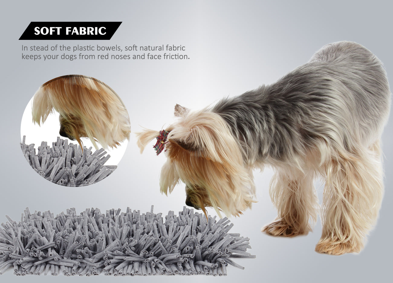 Gray Snuffle Mat for Dogs, 17.5" x 11.8", Interactive Feeding Foraging Game Toy, 1 Pack, Machine Washable Slow Feeder Mat Relieves Stress & Stimulates Natural Foraging Instincts