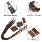 Set of 5 LED Willow Branch Lights - Battery Operated Realistic Twig Fairy Lighting for Interior Home Decor and Ambient Illumination
