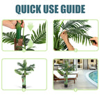 4FT Artificial Palm Tree - Lifelike Faux Tropical Plant in Pot - Realistic Textured Trunk & Silk Leaves for Indoor Home Office & Holiday Decor