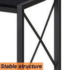 41" Long Narrow Console Table with X-Shape Frame - Slim Industrial Entryway Table for Behind Sofa & Hallway, Minimalist Modern Design, Black
